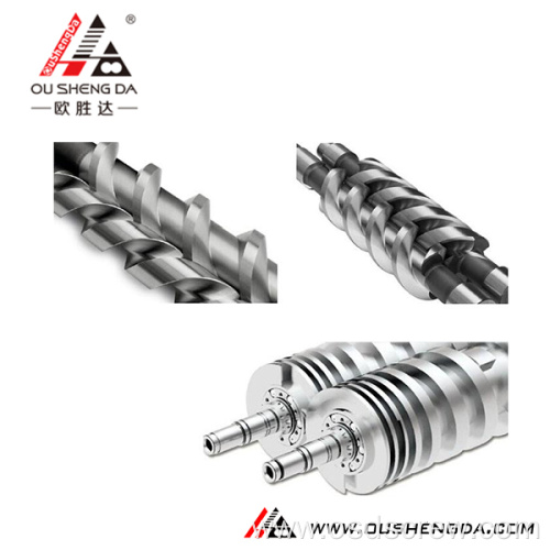 Bimetallic extruder double screws barrel pvc pipe tornillo hussillo gemelo paralelo conico tuberia tubo ZHOUSHAN MANUFACTURER